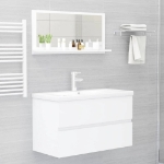 Specchio da Bagno Bianco 80x10,5x37 cm in Truciolato