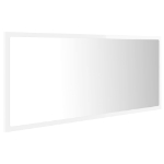 Specchio da Bagno LED Bianco Lucido 100x8,5x37 cm in Acrilico