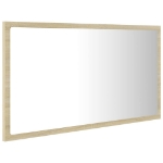 Specchio da Bagno LED Rovere Sonoma 80x8,5x37 cm in Acrilico