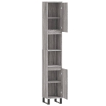Armadietto Bagno Grigio Sonoma 30x30x190cm in Legno Multistrato
