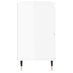Armadietto Bagno Bianco Lucido 80x33x60cm in Legno Multistrato