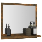 Specchio da Bagno Rovere Fumo 40x10,5x37cm in Legno Multistrato