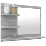 Specchio da Bagno Grigio Sonoma 60x10,5x45 cm Legno Multistrato