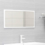 Set Mobili da Bagno 2 pz Bianco Lucido in Truciolato