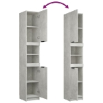 Set di Mobili da Bagno 3 pz Grigio Cemento in Legno Multistrato