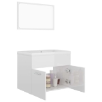 Set Mobili da Bagno Bianco Lucido in Truciolato