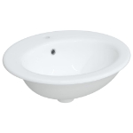 Lavandino da Bagno Bianco 52x46x20 cm Ovale in Ceramica