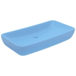 Lavabo Lusso Rettangolare Azzurro Opaco 71x38 cm in Ceramica