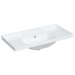 Lavandino da Bagno Bianco 100x48x23 cm Rettangolare in Ceramica