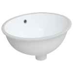 Lavandino da Bagno Bianco 43x35x19 cm Ovale in Ceramica