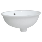 Lavandino da Bagno Bianco 43x35x19 cm Ovale in Ceramica