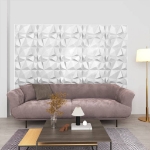 Pannelli Murali 3D 24 pz 50x50 cm Bianchi a Diamante 6 m²