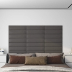 Pannelli Murali 12 pz Grigio 60x15 cm Similpelle 1,08 m²