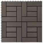 Piastrelle per Decking in WPC 11 pz 30x30cm 1mq Marrone Scuro