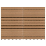 Piastrelle per Decking in WPC 6 pz 60x30 cm 1,08 m² Marrone