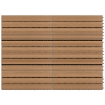 Piastrelle per Decking in WPC 6 pz 60x30 cm 1,08 m² Marrone