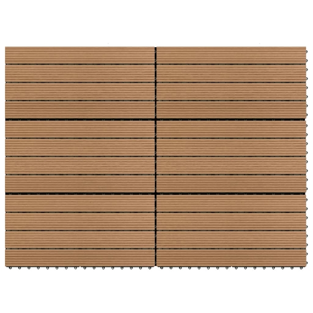 Piastrelle per Decking in WPC 6 pz 60x30 cm 1,08 m² Marrone