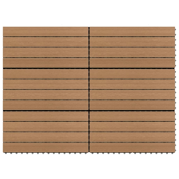 Piastrelle per Decking in WPC 6 pz 60x30 cm 1,08 m² Marrone