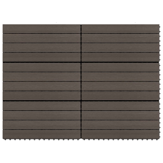 Piastrelle per Decking WPC 6 pz 60x30 cm 1,08 m² Marrone Scuro