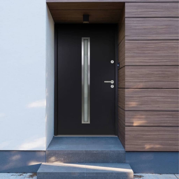 Porta Ingresso Antracite 90x200 cm in Alluminio