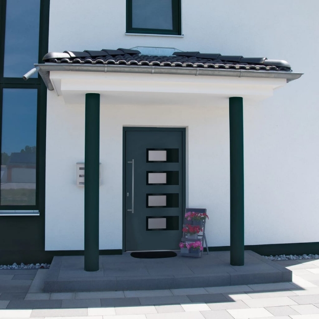 Porta Ingresso Antracite 100x200 cm in Alluminio e PVC