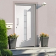 Porta d'Ingresso in Alluminio e PVC Bianco 110x210 cm