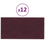 Pannelli Murali 12 pz Viola 30x15 cm Tessuto 0,54 m²