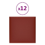 Pannelli Murali 12 pz Rosso Vino 30x30 cm Similpelle 1,08 m²