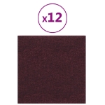 Pannelli Murali 12 pz Viola 30x30 cm in Tessuto 1,08 m²