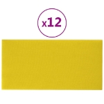 Pannelli Murali 12 pz Giallo chiaro 60x30 cm in Tessuto 2,16 m²