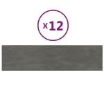 Pannelli Murali 12 pz Grigio Scuro 60x15 cm Velluto 1,08 m²