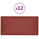 Pannelli Murali 12 pz Rosso Vino 60x30 cm Similpelle 2,16 m²