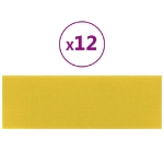 Pannelli Murali 12 pz Giallo chiaro 90x30 cm in Tessuto 3,24 m²