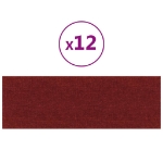 Pannelli Murali 12 pz Rosso Vino 90x30 cm in Tessuto 3,24 m²