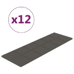 Pannelli Murali 12 pz Grigio Scuro 90x30 cm Velluto 3,24 m²