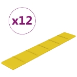 Pannelli Murali 12 pz Giallo chiaro 90x15 cm Tessuto 1,62 m²