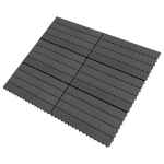 Piastrelle per Decking in WPC 6 pz 60x30 cm 1,08 m² Nere