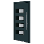 Porta Ingresso Antracite 100x210 cm in Alluminio e PVC