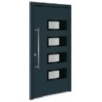 Porta Ingresso Antracite 100x200 cm in Alluminio e PVC
