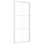 Porta Interna 93x201,5 cm Bianca in Vetro ESG e Alluminio