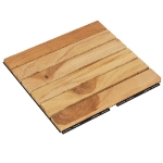 Piastrelle Esterni 10pz 30x30 cm Massello Teak Motivo Verticale