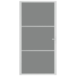 Porta Interna 102,5x201,5 cm Bianca in Vetro ESG e Alluminio