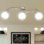 Lampada Soffitto Paralumi Vetro Tubi a Onda per 3 Lampadine E14