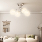 Lampada da Soffitto con Paralumi in Rete per 4 Luci LED G9