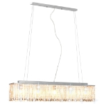 Lampadario con Perle di Cristallo Argento 104 cm E14