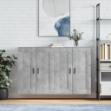 Armadietti a Parete 2 pz Grigio Cemento in Legno Multistrato