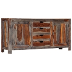 Credenza Grigia 160x40x75 cm Legno Massello di Sheesham