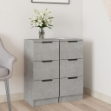 Credenze 2 pz Grigio Cemento 30x30x70 cm in Legno Multistrato