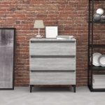 Credenza Grigio Sonoma 60x35x69 cm in Legno Multistrato