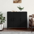 Credenza Nera 90x34x80 cm in Legno Multistrato